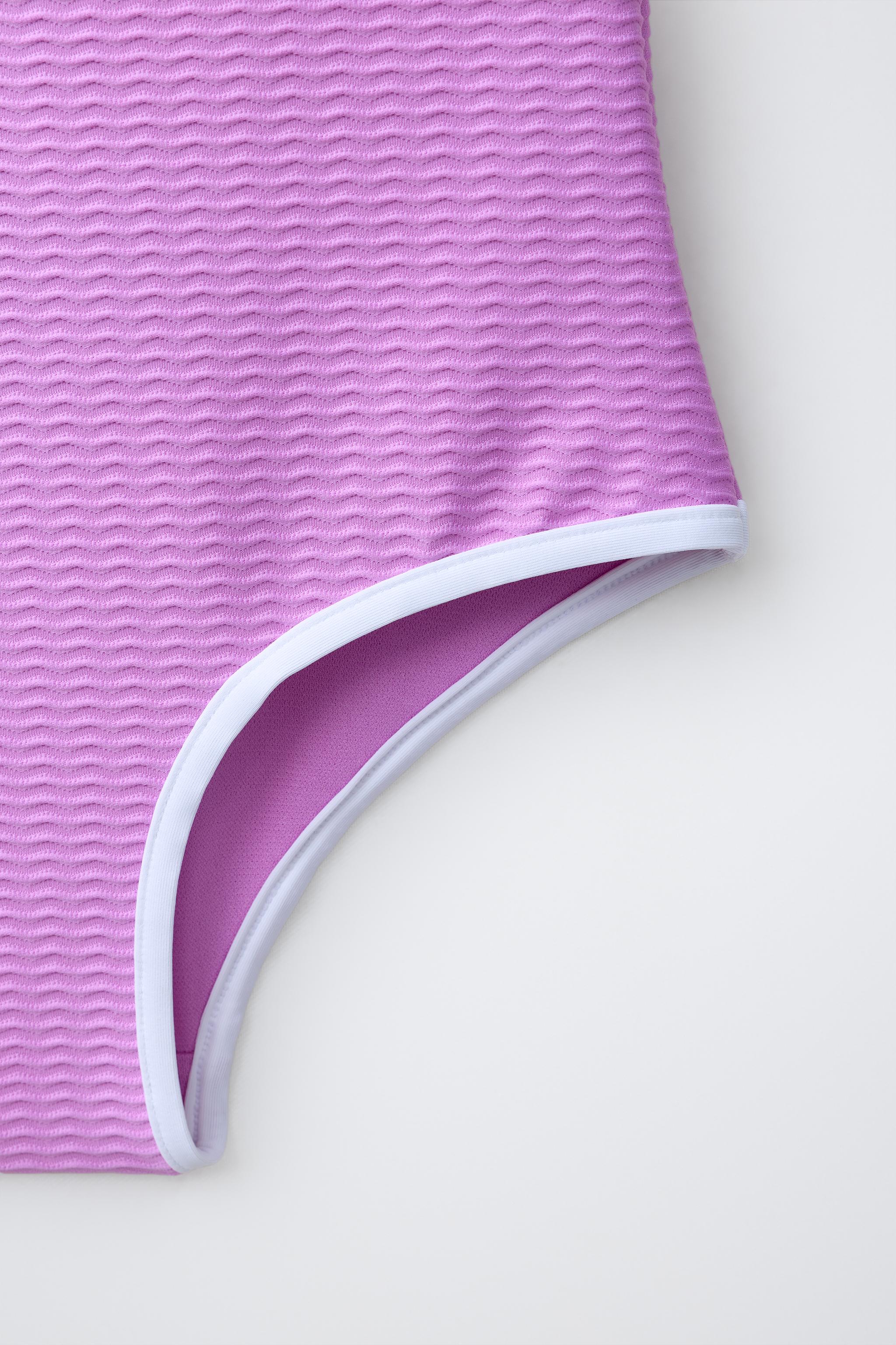 6-14 ANS/ MAILLOT DE BAIN TEXTURÉ LISERÉS CONTRASTÉS